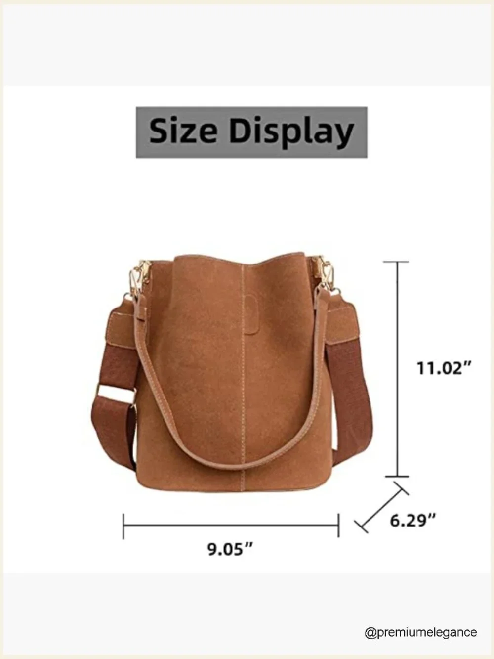 Oversized Leather Bucket Bag Tote Shoulder Crossbody Purse Large